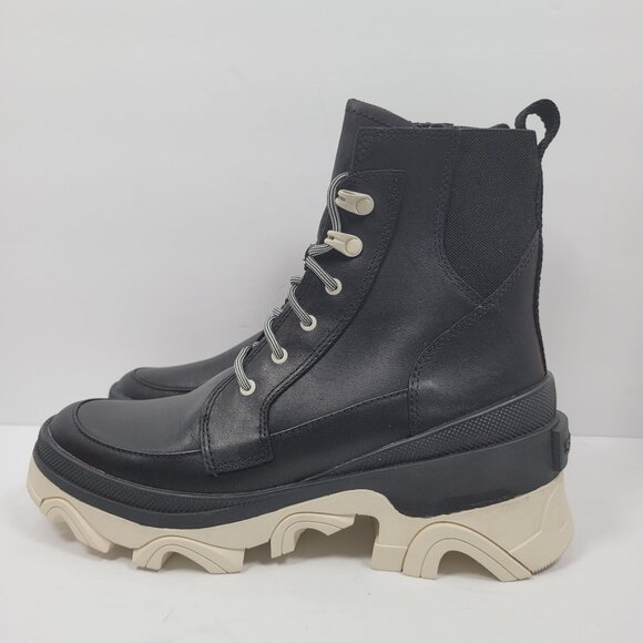 Sorel Brex Lace Up Women's Waterproof Black Leather Boots US Size 7.5 NWOT - Picture 2 of 10